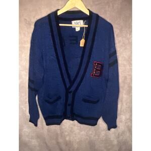 VINTAGE 1980s Bugle Boy Women's Cardigan Sweater Embellished Size L